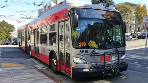 Sf Muni 2015 New Flyer Xde60 6519 On Route 7 Haight Noriega Youtube