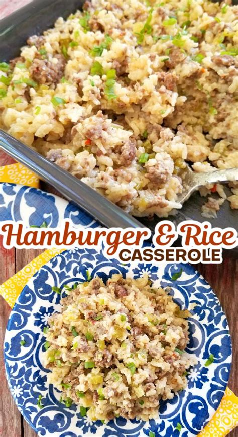 Hamburger Rice Casserole Ground Beef And Rice Baked Together In A