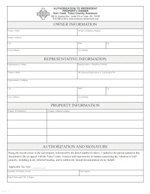 Fillable Online Assessor Tulsacounty Tulsa County Assessor Form Fax