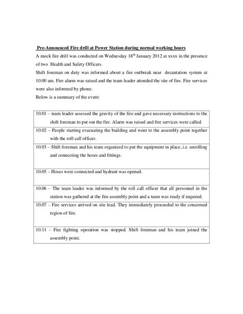 Fire Drill Scenario Archives TEMPLATES EXAMPLE TEMPLATES EXAMPLE