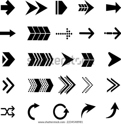 Illustration Black Arrow Icons Black Arrow Stock Vector Royalty Free