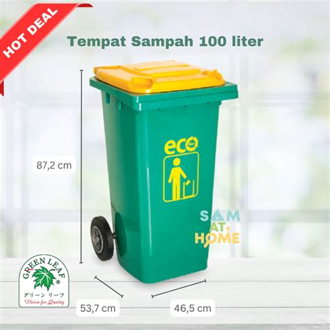 Jual Tempat Sampah Tong Sampah BIO Besar 100 Liter Roda Greenleaf