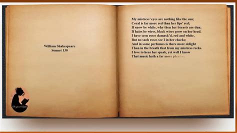 William Shakespeare Sonnet 130 Audio With Text Youtube