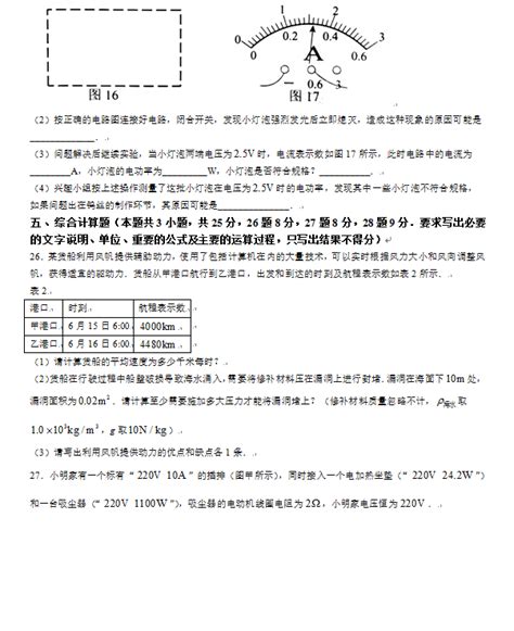 2023年威海市中考物理试卷真题及答案 4221学习网