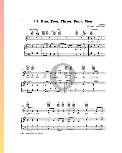 One Two Three Four Five Anonymous Piano Sheet Music Oktav