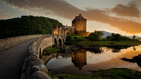 Sunset View Of Eilean Donan Castle Highlands Scotland Uk Windows