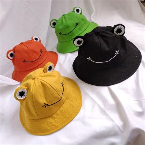 Cute Cartoon Frog Bucket Hat Outfits With Hats Cute Cute Canvas