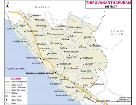 Buy Thiruvananthapuram District Map Online