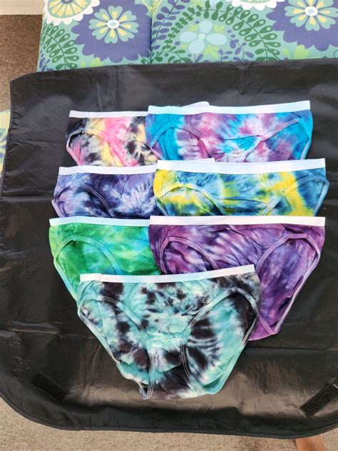 Ropa interior de bikini Hanes teñida con corbata para mujer talla 5 pequeña Etsy España