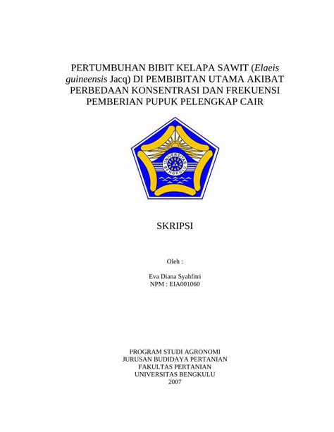 Pdf Pertumbuhan Bibit Kelapa Sawit Elaeis Guineensis Jacq Di