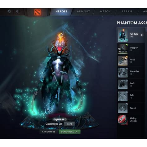 Dota 2 Phamtom Assassin Arcana Style 3 With Immortal Head Codicil Of