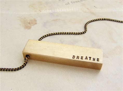 quote necklace personalized necklace breathe necklace personalized