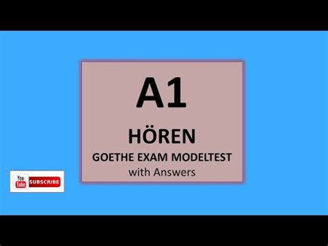 Hoeren A1 Model Test Goethe Zertifikat A1 Telc Deutsch A1