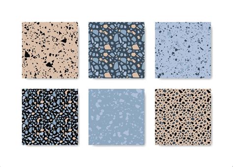 Set of terrazzo seamless patterns. Terrazzo floor pattern. Terrazzo ...