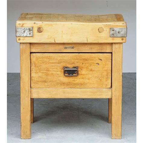 Butchers Chopping Block Table On Stand From England Chairish