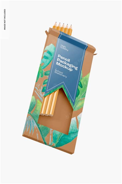 Premium Psd Pencils Packaging Mockup Floating