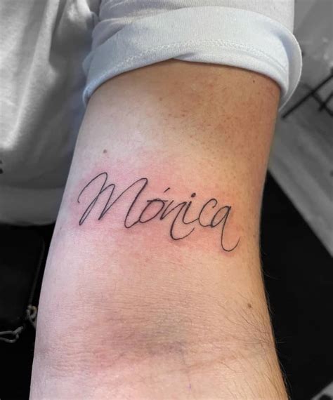 Monica Name Tattoo By Juanfer Tattoo Tattoogrid Net