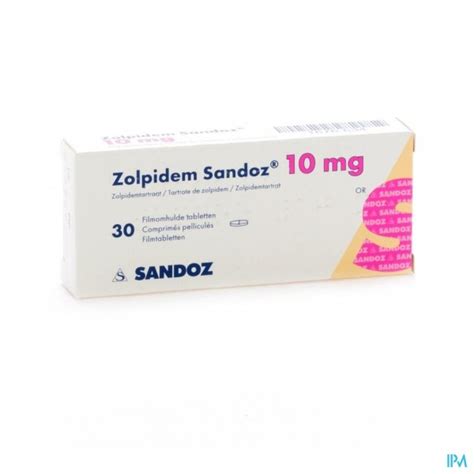 Zolpidem Sandoz 10mg Tabl 30 X 10 Mg Apotheek Thiels