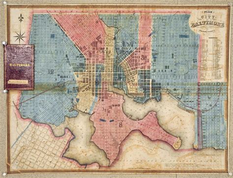 The first publication of Poppleton's survey of Baltimore - Rare