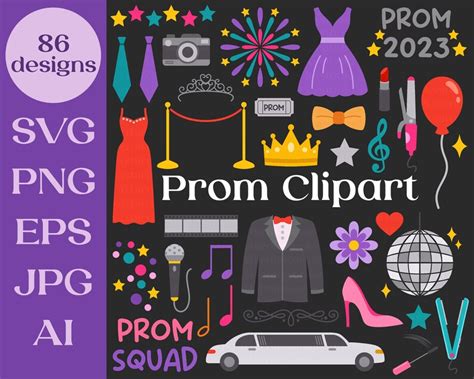 Abschlussball Clipart Cut Dateien SVG PNG Cricut Etsy De