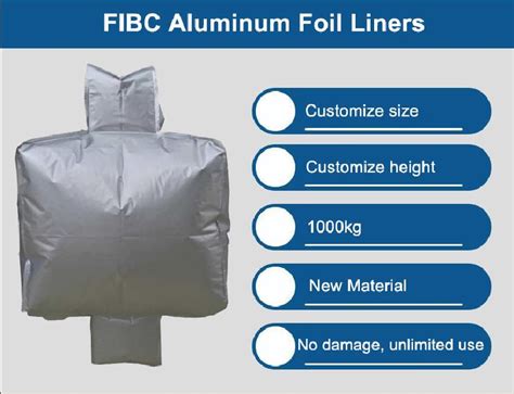 Fibc Ton Jumbo Bag Bulk Aluminum Foil Liner Aluminum Foil Plastic Big