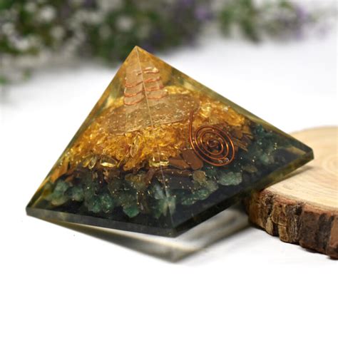 Shop Bulk Citrine Tiger Eye Green Jade Orgonite Pyramid At Wholesale Price