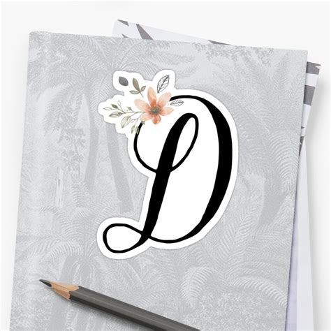 "Monogram D" Sticker by MaPetiteFleur | Redbubble