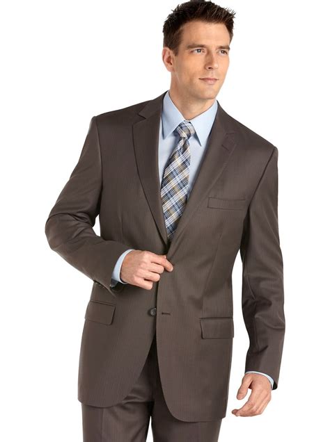 Pronto Platinum Taupe Multistripe Suit Men S Wearhouse Modern Fit