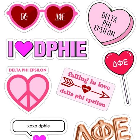 Delta Phi Epsilon Retro Sticker Sheet Etsy