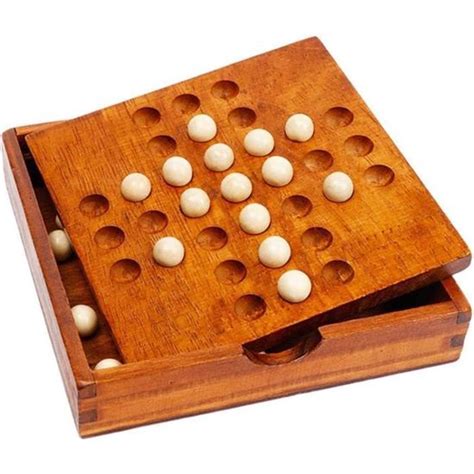 Jeu de société Solitaire en Bois Classique Cognitive Checkers