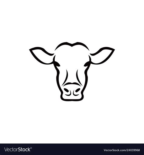 Cow Head Stylized Symbol Royalty Free Vector Image