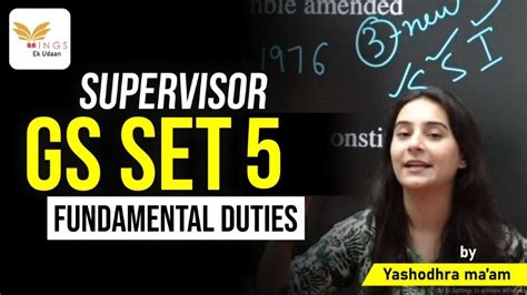 Supervisor GS Set 05 GS Based MCQs By Yashodhra Ma Am II For Social