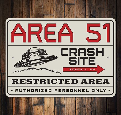 Area 51 Sign, Restricted Area Sign, Crash Site Sign, Roswell Sign, UFO Decor, Alien Gift Ideas ...