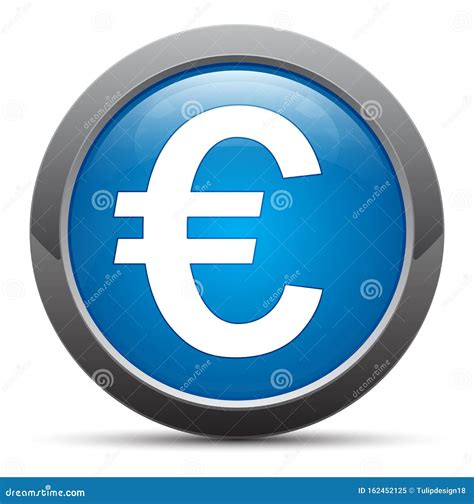 Euro Teken Pictogram Premium Blauwe Ronde Knopvectorillustratie Vector