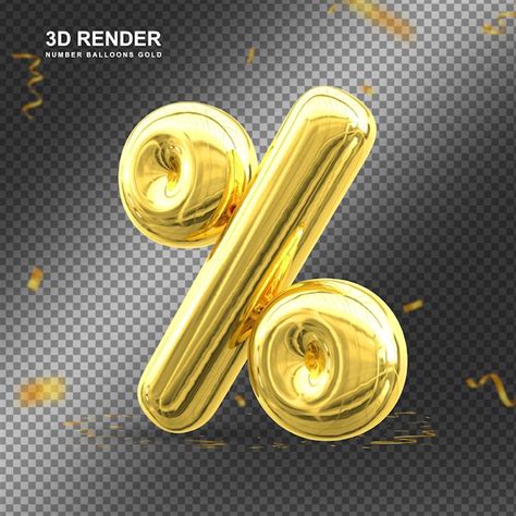 Premium Psd Percentage Gold Luxury 3d