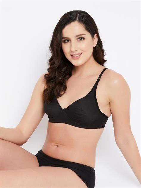 Buy Clovia Cotton Solid Non Padded Full Cup Wire Free T Shirt Bra Black Online At Best Prices