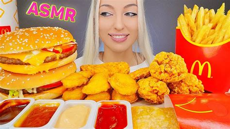 Asmr Eating Mcdonalds Burger Fried Chicken Nuggets Fries Fast Food