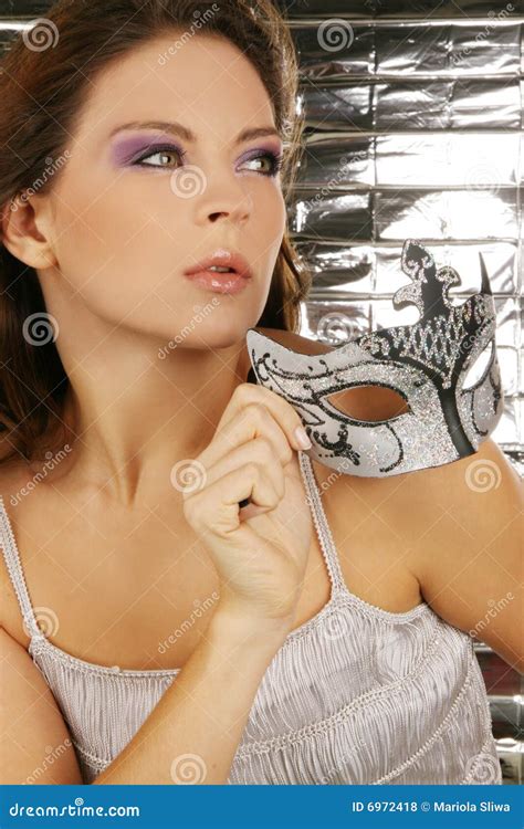 Portrait of Attractive Beautiful Woman Wearing Sil Stock Photo - Image ...