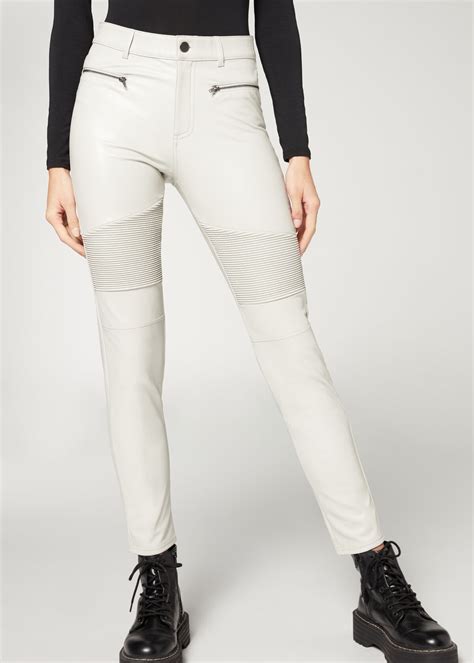 Thermo Skinny Biker Leggings In Lederoptik Leggings Calzedonia