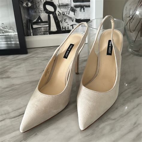 Nine West Shoes Nine West Feather Slingback Pump Women Nude Pump Poshmark