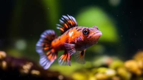 Premium AI Image A Fish With A Black And Orange Tail And Black Spots