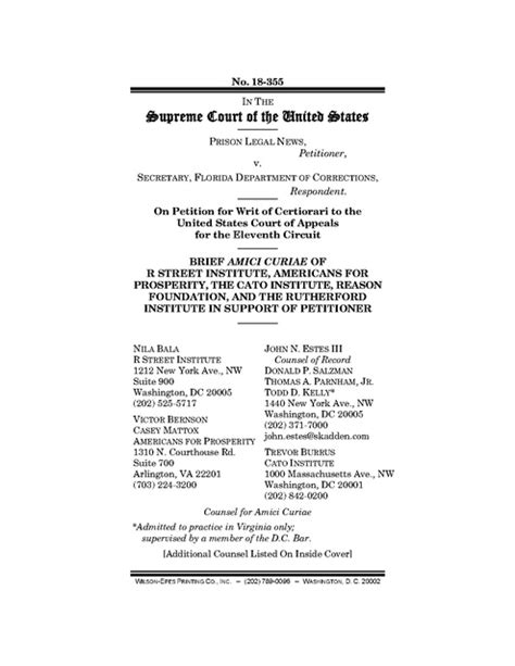 Amicus Curiae Brief In The Us Supreme Court For R Street Institute Et