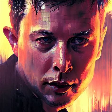 Elon Musk Hyperrealistic Portrait Bladerunner Stable Diffusion