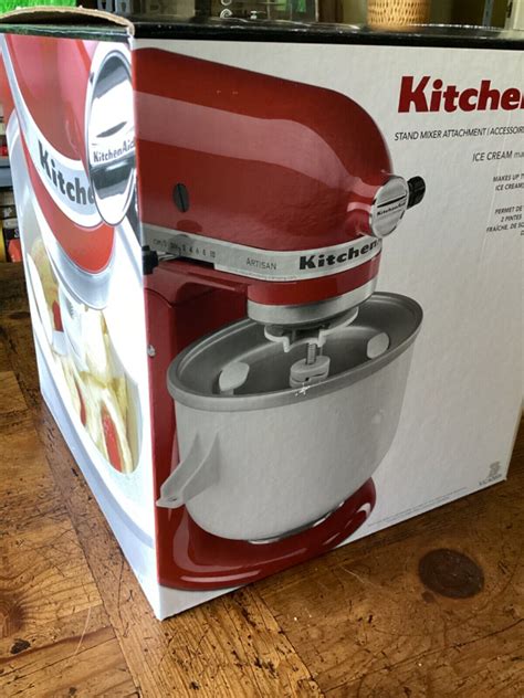 Kitchenaid Ice Cream Maker Stand Mixer Attachment Kica0wh W Box Manual Accs Ebay