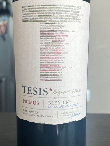 Primus Tesis Organic Blend No Vivino Us