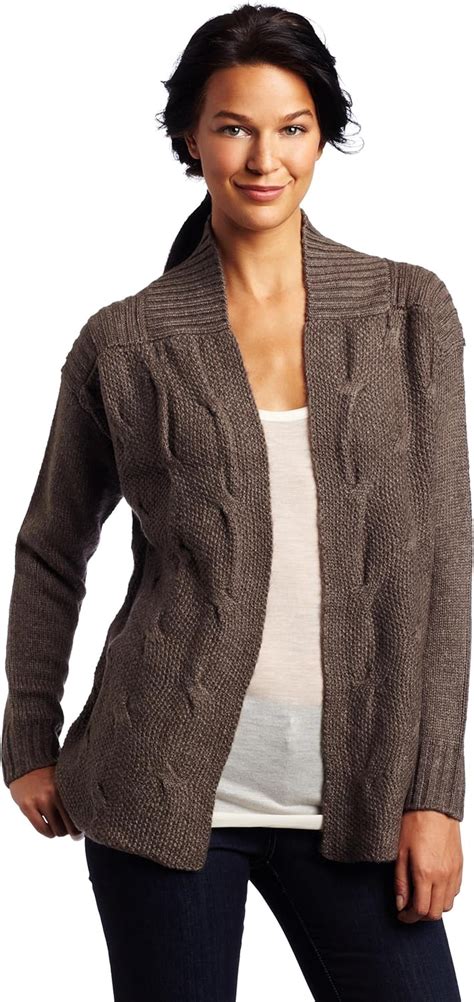 Mac Jac Women S Cable Front Cardigan Sweater Gray X Small At Amazon