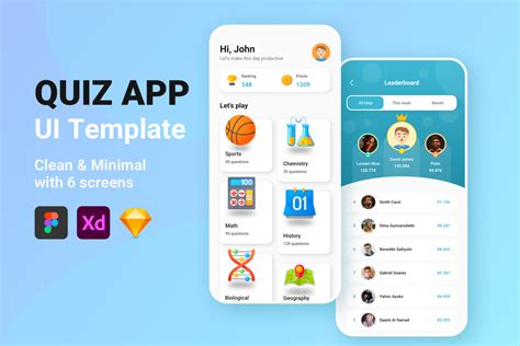 Quiz App UI Template Free Download - UI Fresh