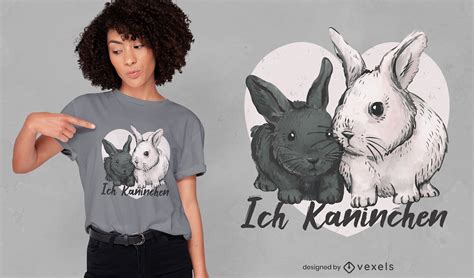 Cute Rabbits T Shirt Design Vector Download