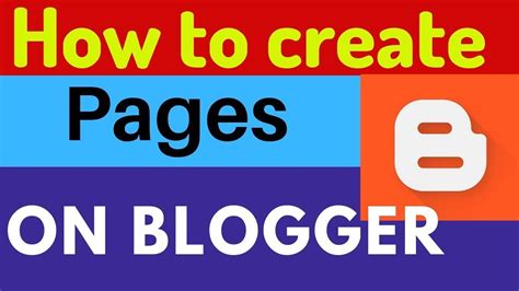 How To Create Free Blog Page For Blogger Youtube