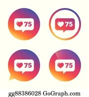 280 Like Counter Icon Notification Speech Bubble Clip Art Royalty